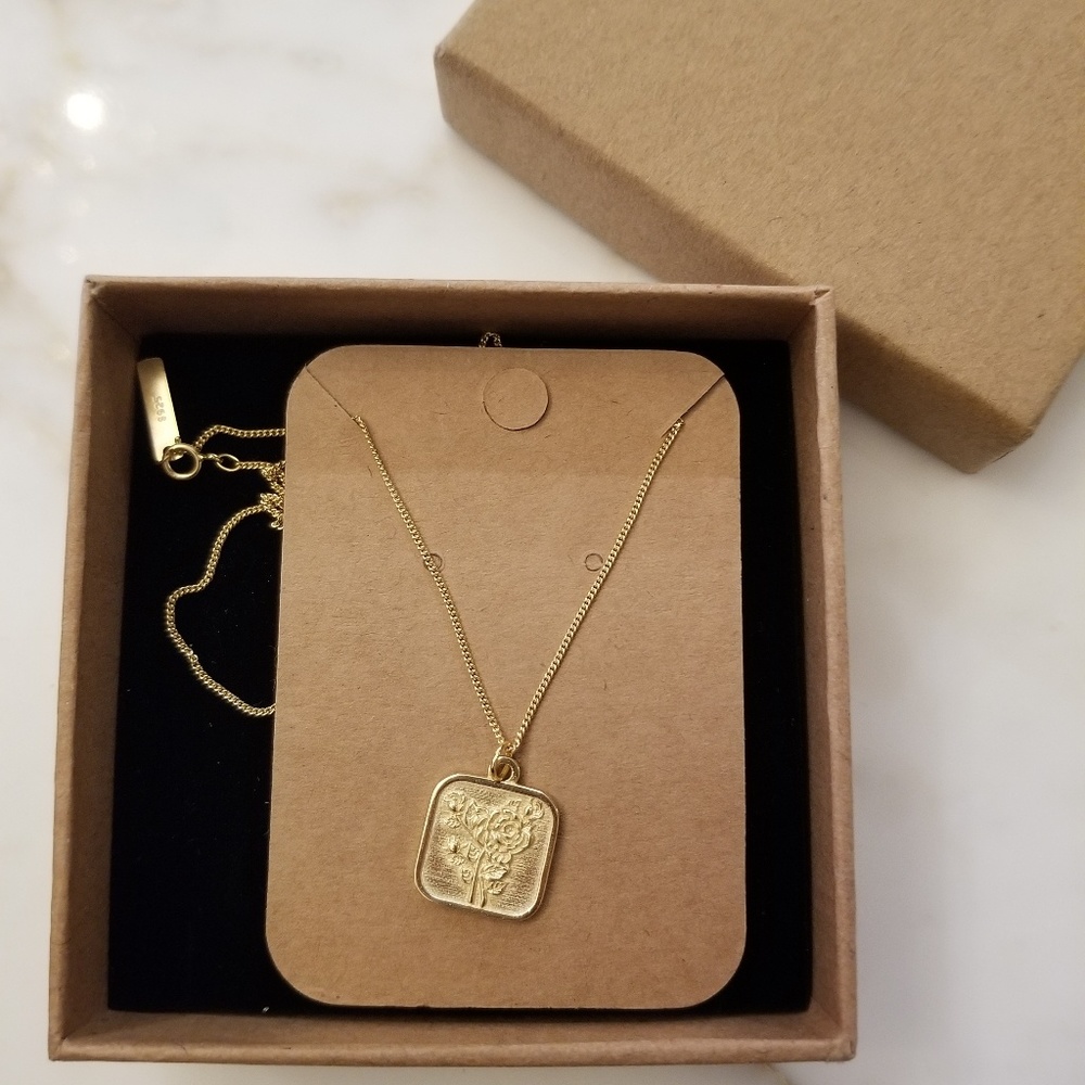 14k Gold-Plated Rose Pendant Necklace